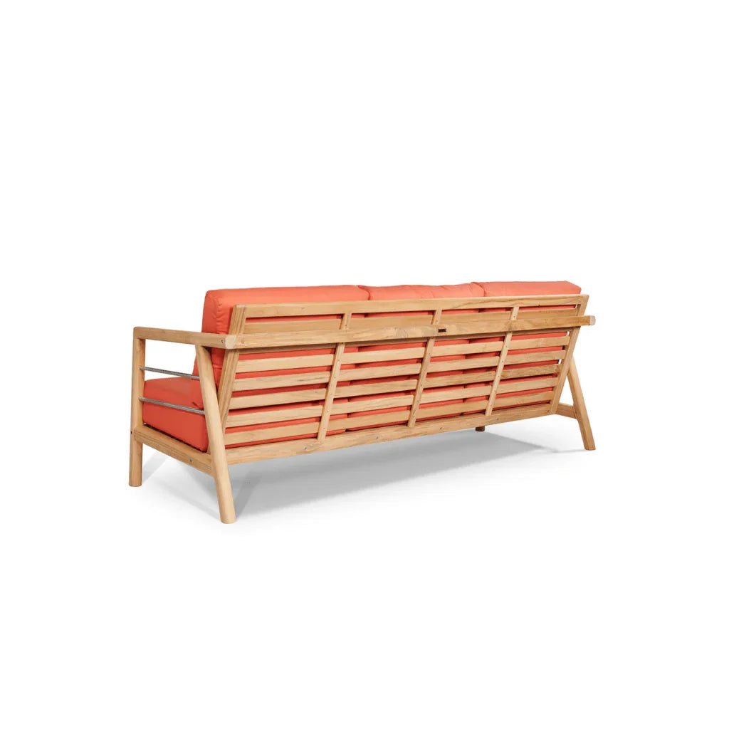 HiTeak Aalto Teak Patio Deep Sofa Set with Sunbrella 4PC