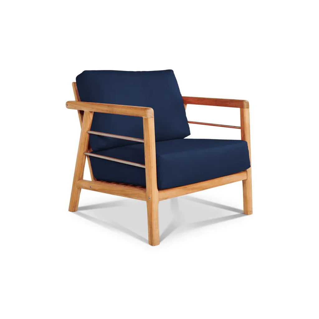 HiTeak Aalto Teak Patio Deep Sofa Set with Sunbrella 4PC