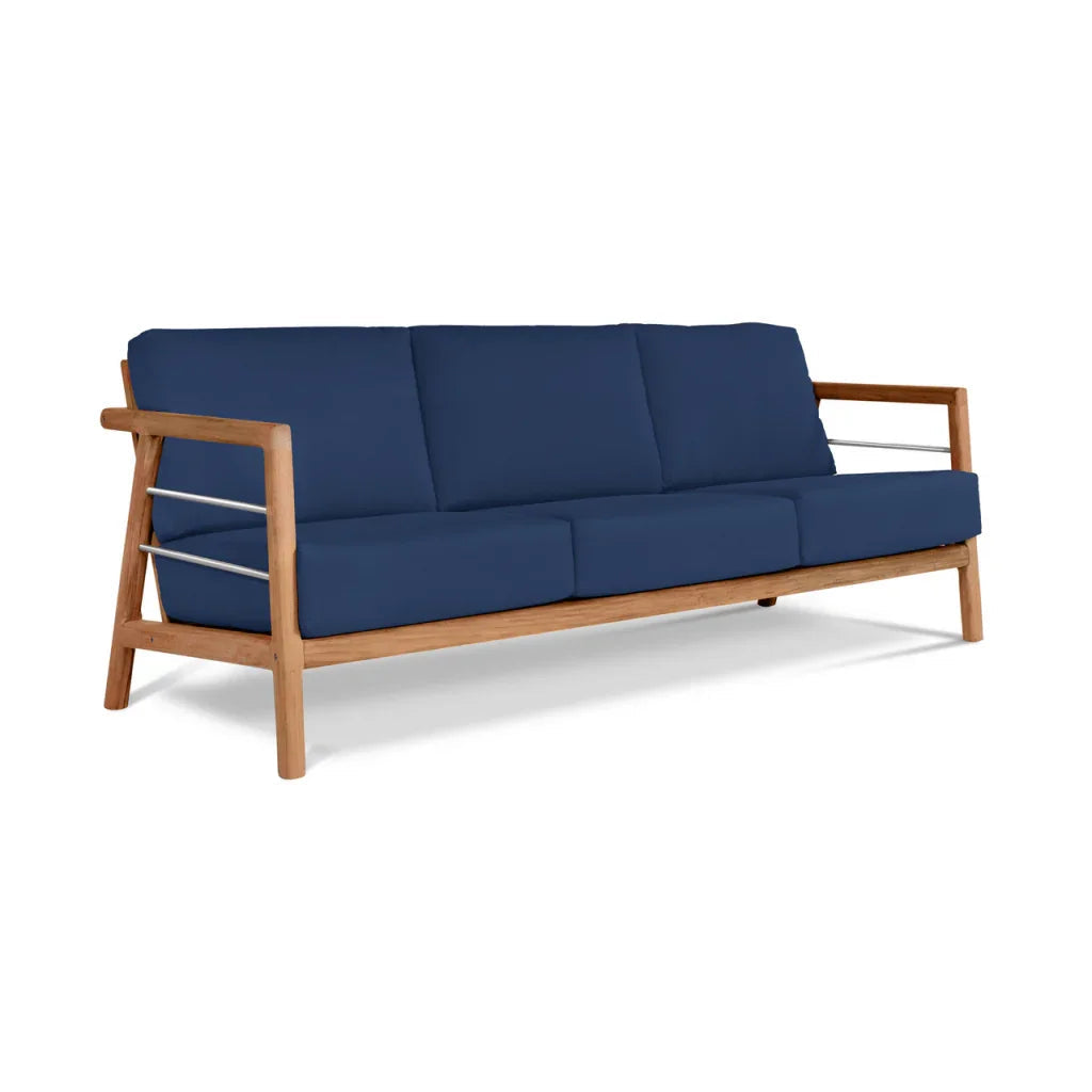 HiTeak Aalto Teak Patio Deep Sofa Set with Sunbrella 4PC