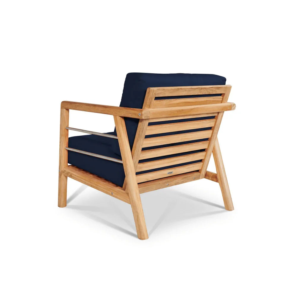 HiTeak Aalto Teak Patio Deep Sofa Set with Sunbrella 4PC
