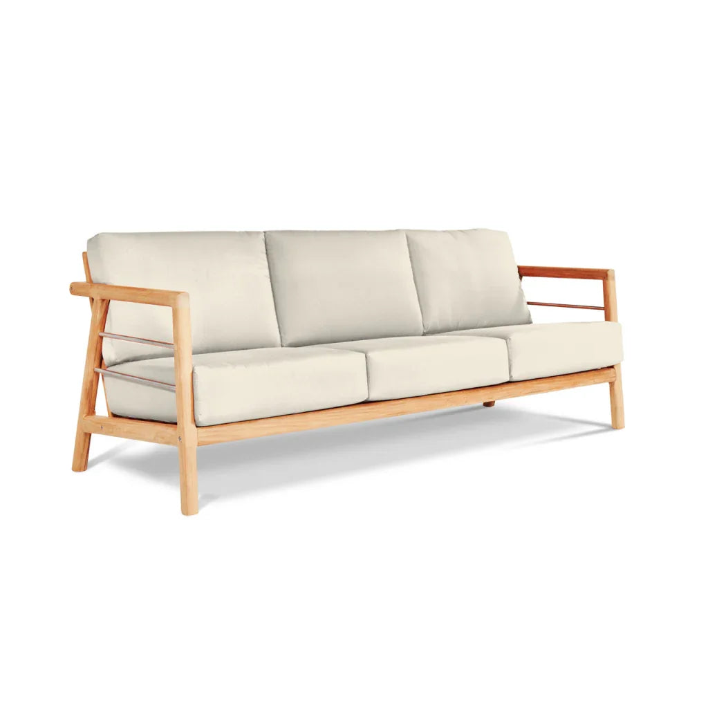 HiTeak Aalto Teak Patio Deep Sofa Set with Sunbrella 4PC