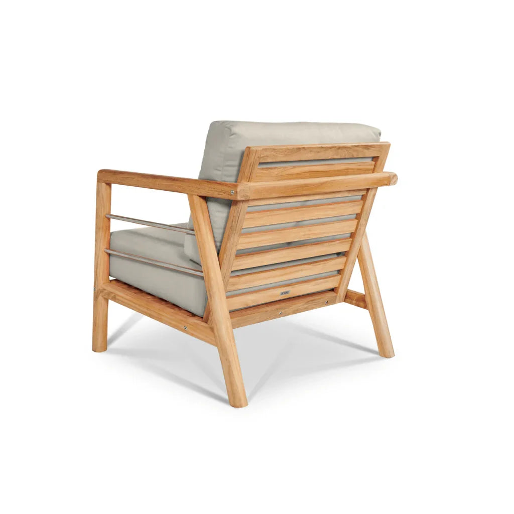 HiTeak Aalto Teak Patio Deep Sofa Set with Sunbrella 4PC
