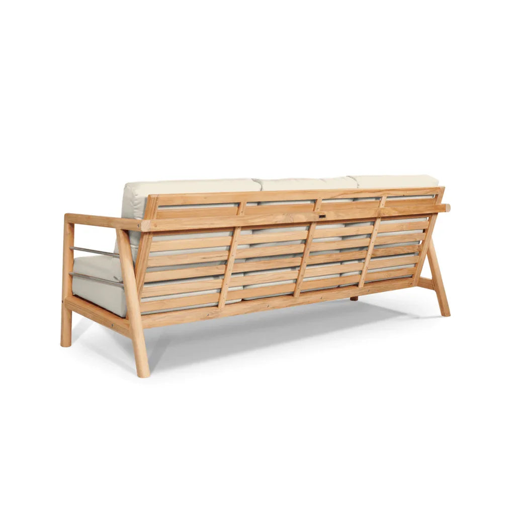 HiTeak Aalto Teak Patio Deep Sofa Set with Sunbrella 4PC