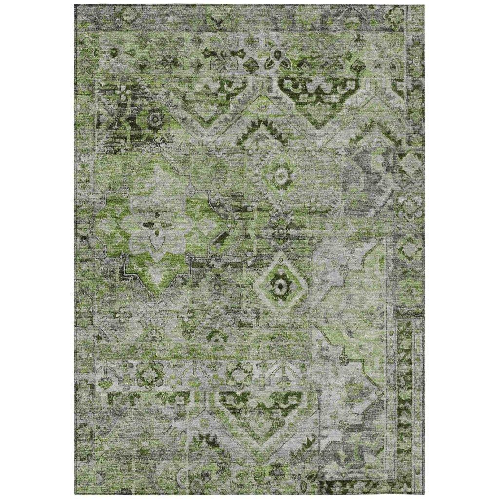 Aelain Aloe Washable Indoor - Outdoor Rug - LOOMLAN - LOOMLAN Rugs - Outdoor Rugs