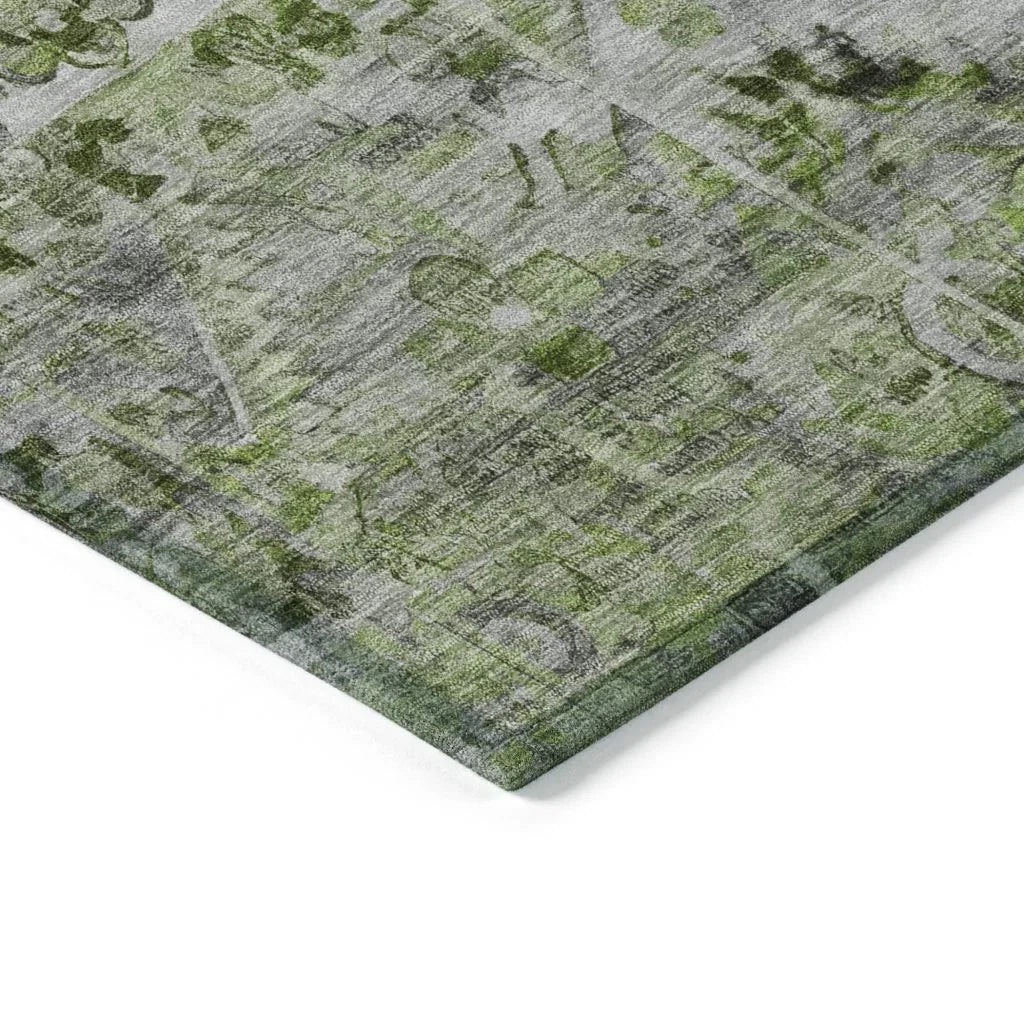 Aelain Aloe Washable Indoor - Outdoor Rug - LOOMLAN - LOOMLAN Rugs - Outdoor Rugs