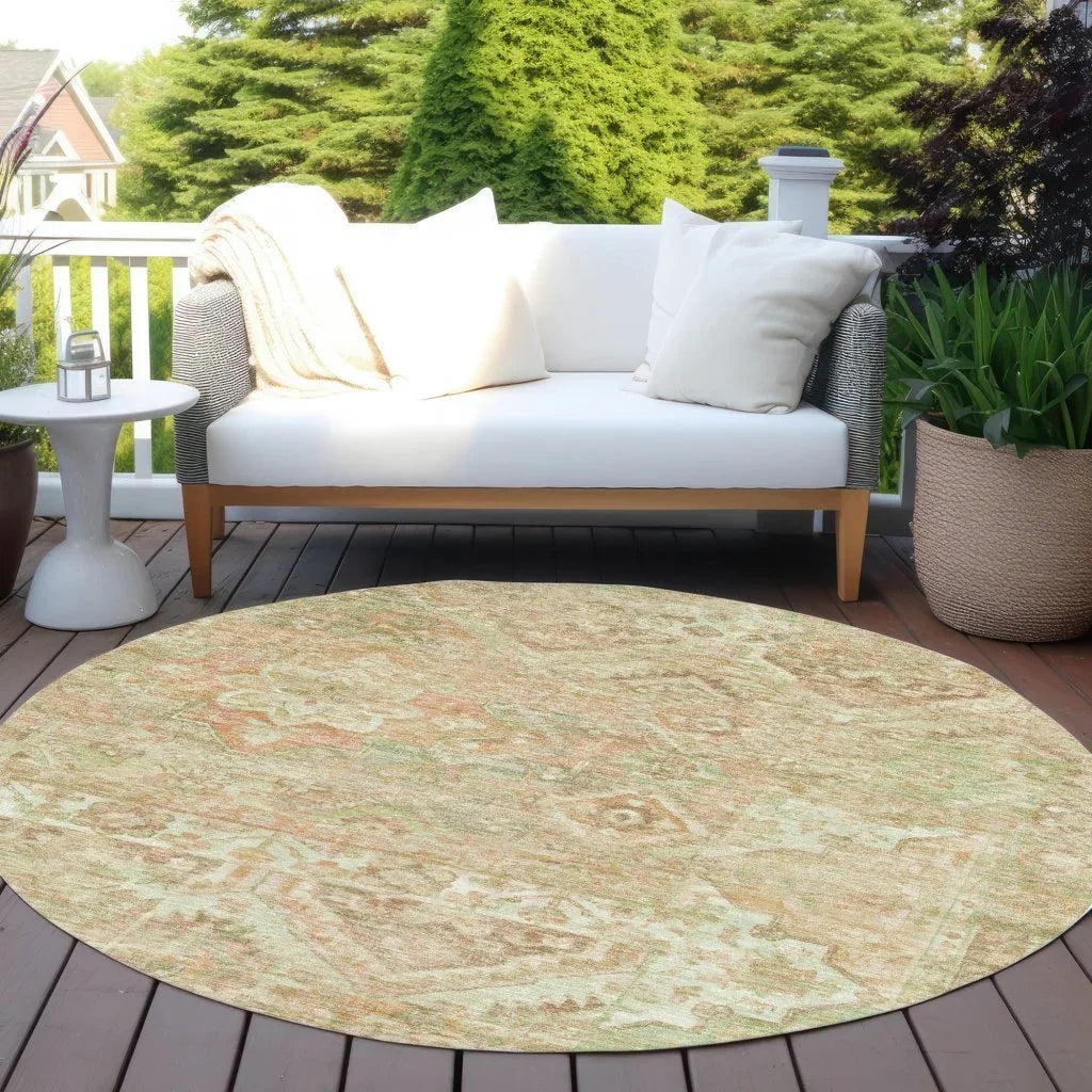 Aelain Orange Washable Indoor - Outdoor Rug - LOOMLAN - LOOMLAN Rugs - Outdoor Rugs
