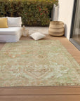 Aelain Orange Washable Indoor - Outdoor Rug - LOOMLAN - LOOMLAN Rugs - Outdoor Rugs