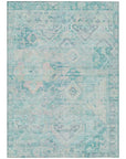 Aelain Teal Washable Indoor - Outdoor Rug - LOOMLAN - LOOMLAN Rugs - Outdoor Rugs