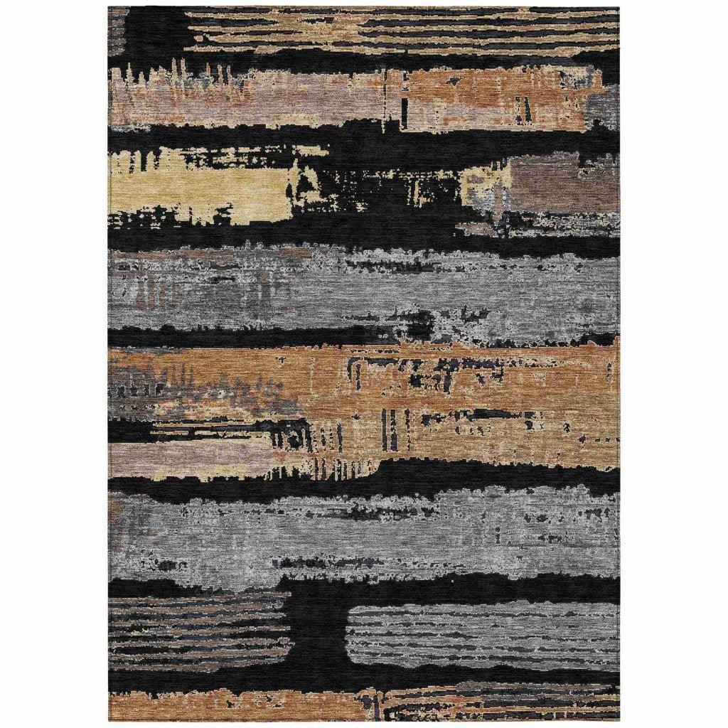 Aelaris Black Washable Indoor - Outdoor Rug - LOOMLAN - LOOMLAN Rugs - Outdoor Rugs