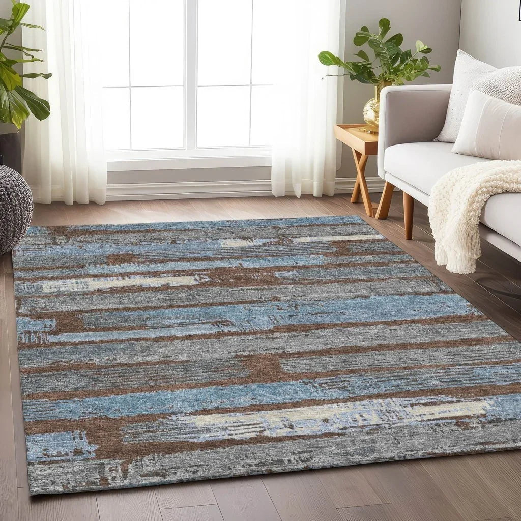 Aelaris Chocolate Washable Indoor - Outdoor Rug - LOOMLAN - LOOMLAN Rugs - Outdoor Rugs