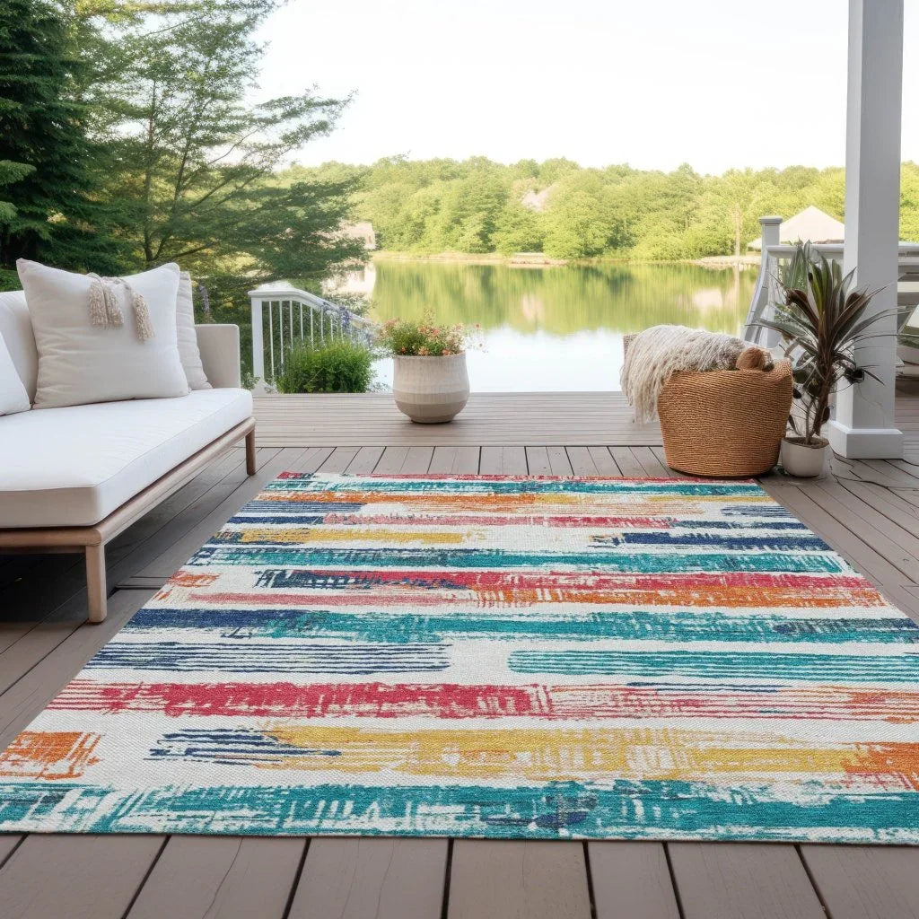 Aelaris Ivory Washable Indoor - Outdoor Rug - LOOMLAN - LOOMLAN Rugs - Outdoor Rugs