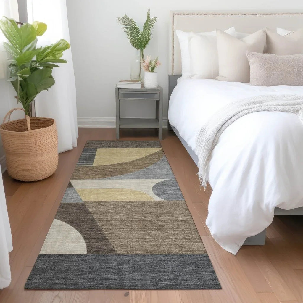 Aeleth Brown Washable Indoor - Outdoor Rug - LOOMLAN - LOOMLAN Rugs - Outdoor Rugs