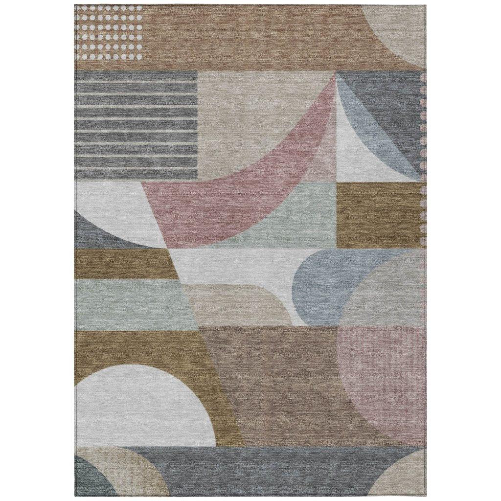 Aeleth Mocha Washable Indoor - Outdoor Rug - LOOMLAN - LOOMLAN Rugs - Outdoor Rugs