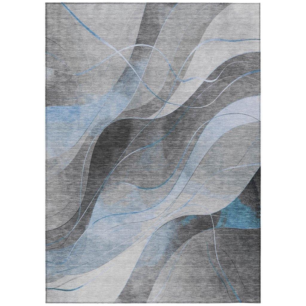 Aelien Blue Washable Indoor - Outdoor Rug - LOOMLAN - LOOMLAN Rugs - Outdoor Rugs