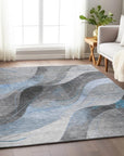 Aelien Blue Washable Indoor - Outdoor Rug - LOOMLAN - LOOMLAN Rugs - Outdoor Rugs