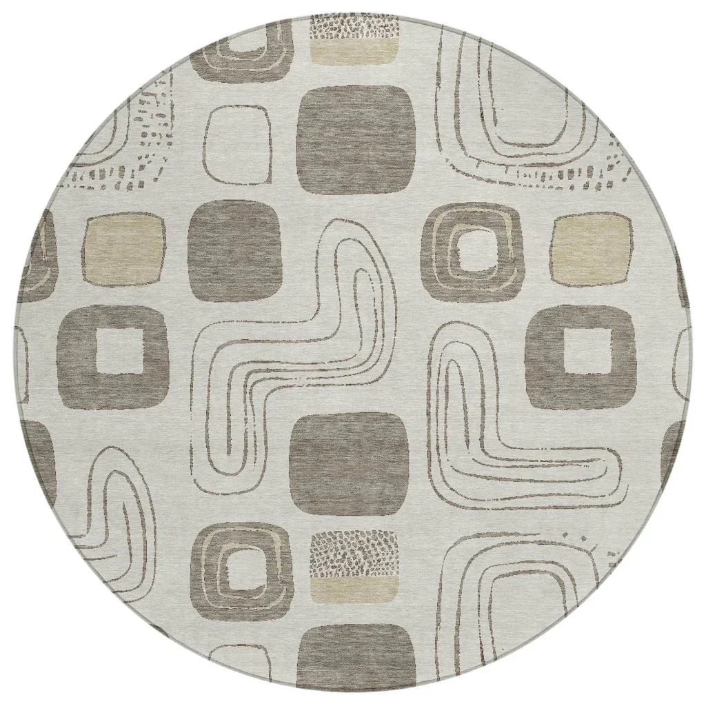 Aelira Brown Washable Indoor - Outdoor Rug - LOOMLAN - LOOMLAN Rugs - Outdoor Rugs
