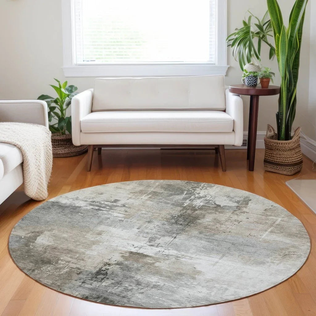 LOOMLAN Rugs Aelon Ivory Washable Indoor-Outdoor Rug