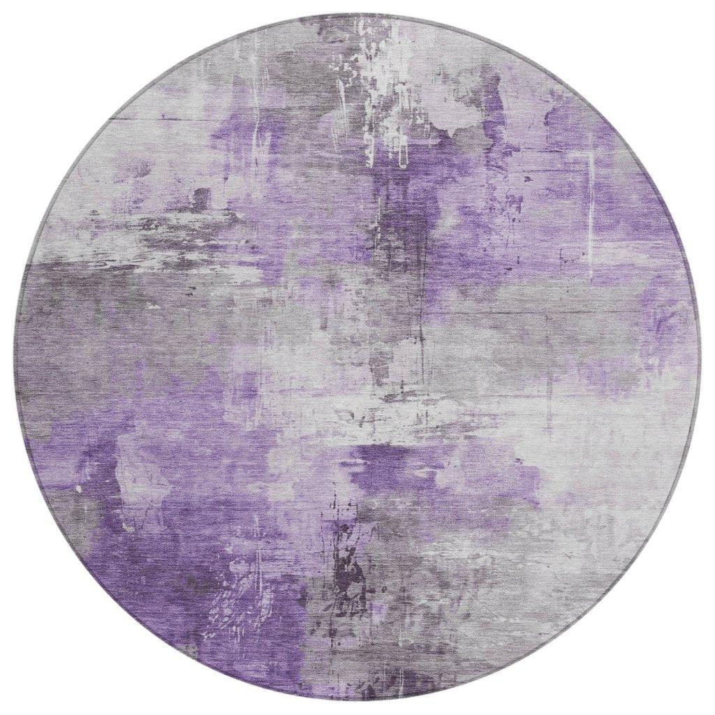 LOOMLAN Rugs Aelon Purple Washable Indoor-Outdoor Rug