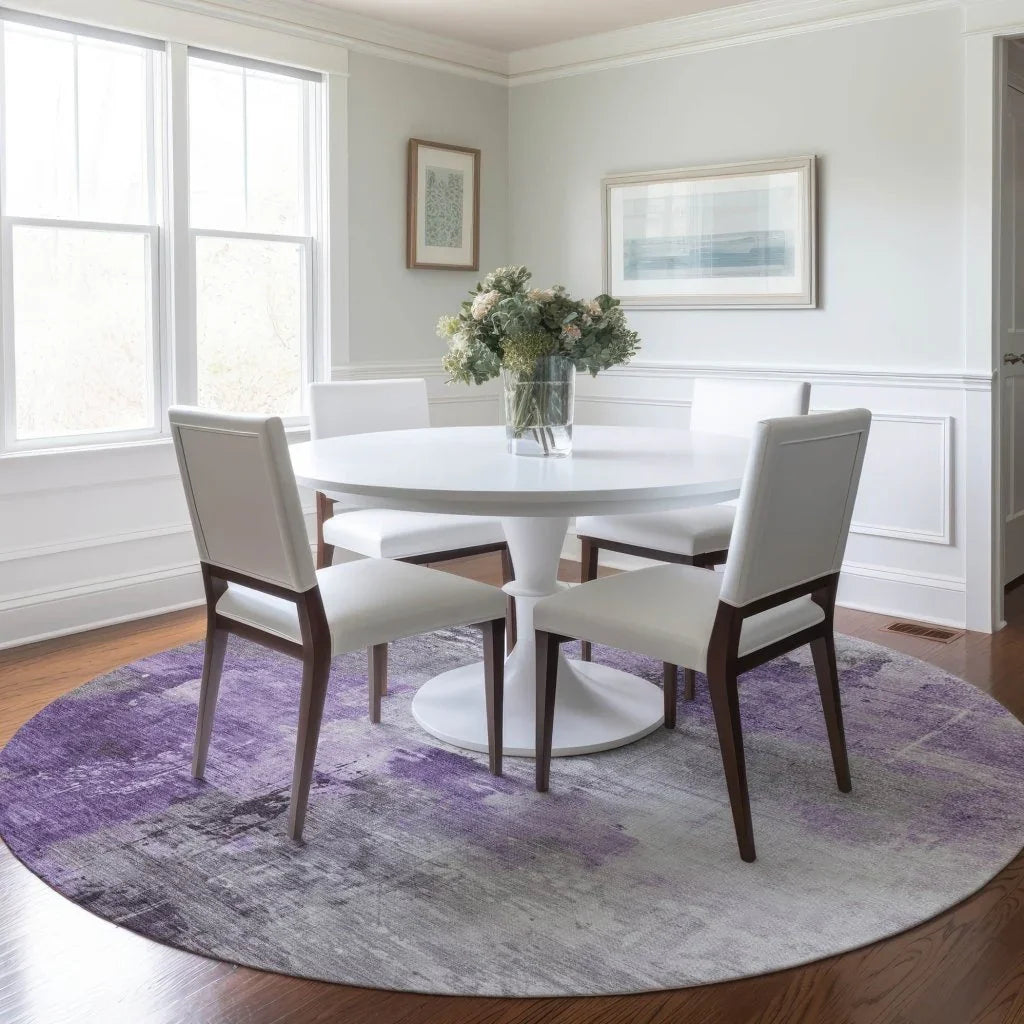 LOOMLAN Rugs Aelon Purple Washable Indoor-Outdoor Rug