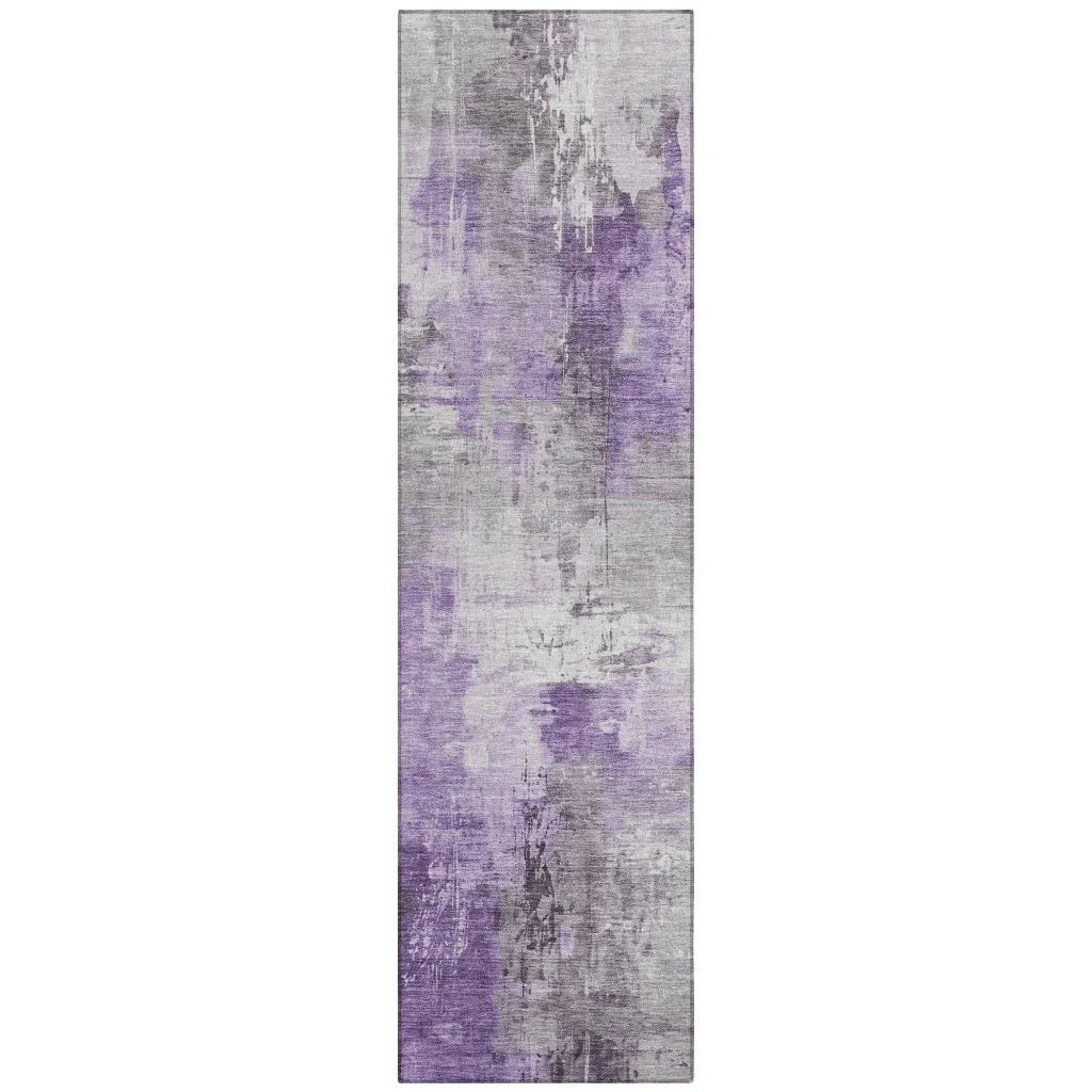 LOOMLAN Rugs Aelon Purple Washable Indoor-Outdoor Rug
