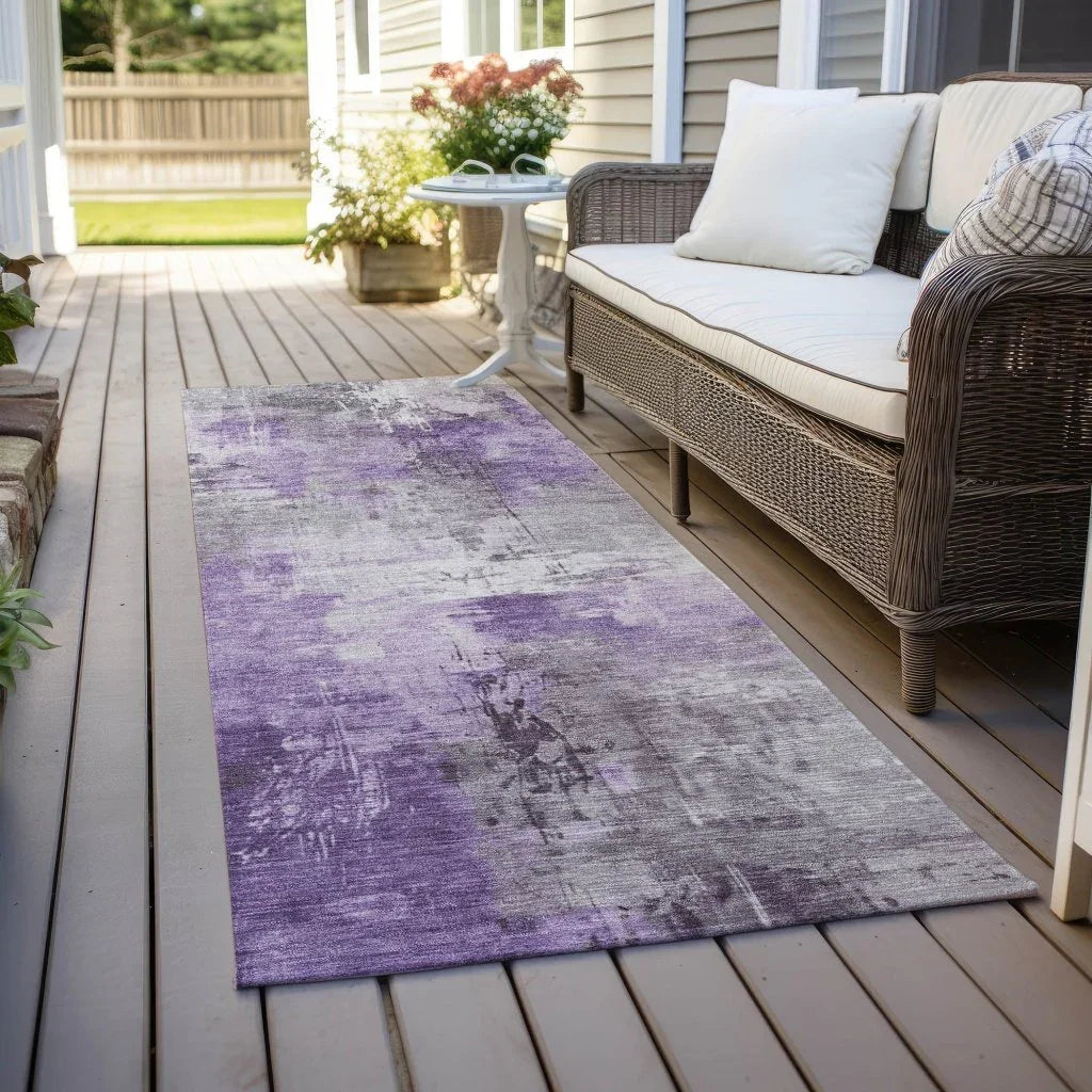 LOOMLAN Rugs Aelon Purple Washable Indoor-Outdoor Rug