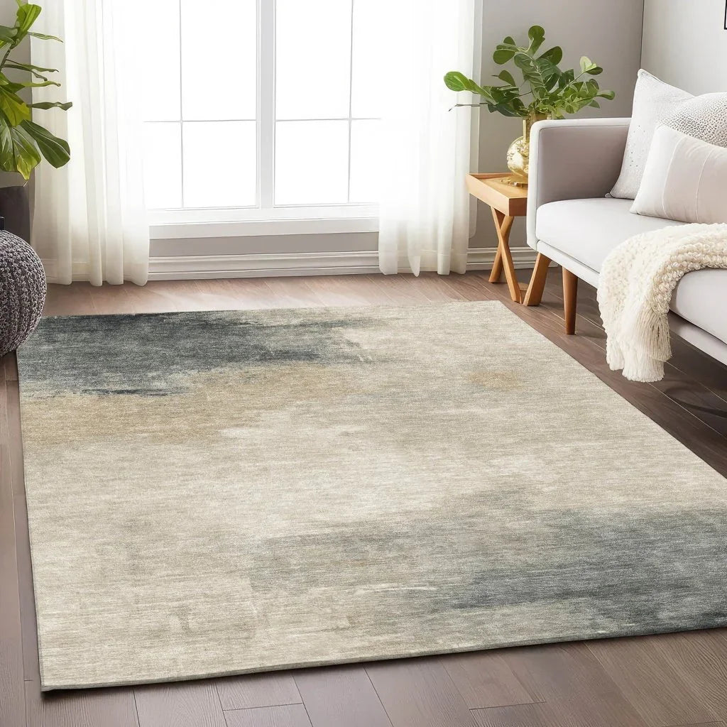 LOOMLAN Rugs Aelora Brown Washable Indoor-Outdoor Rug