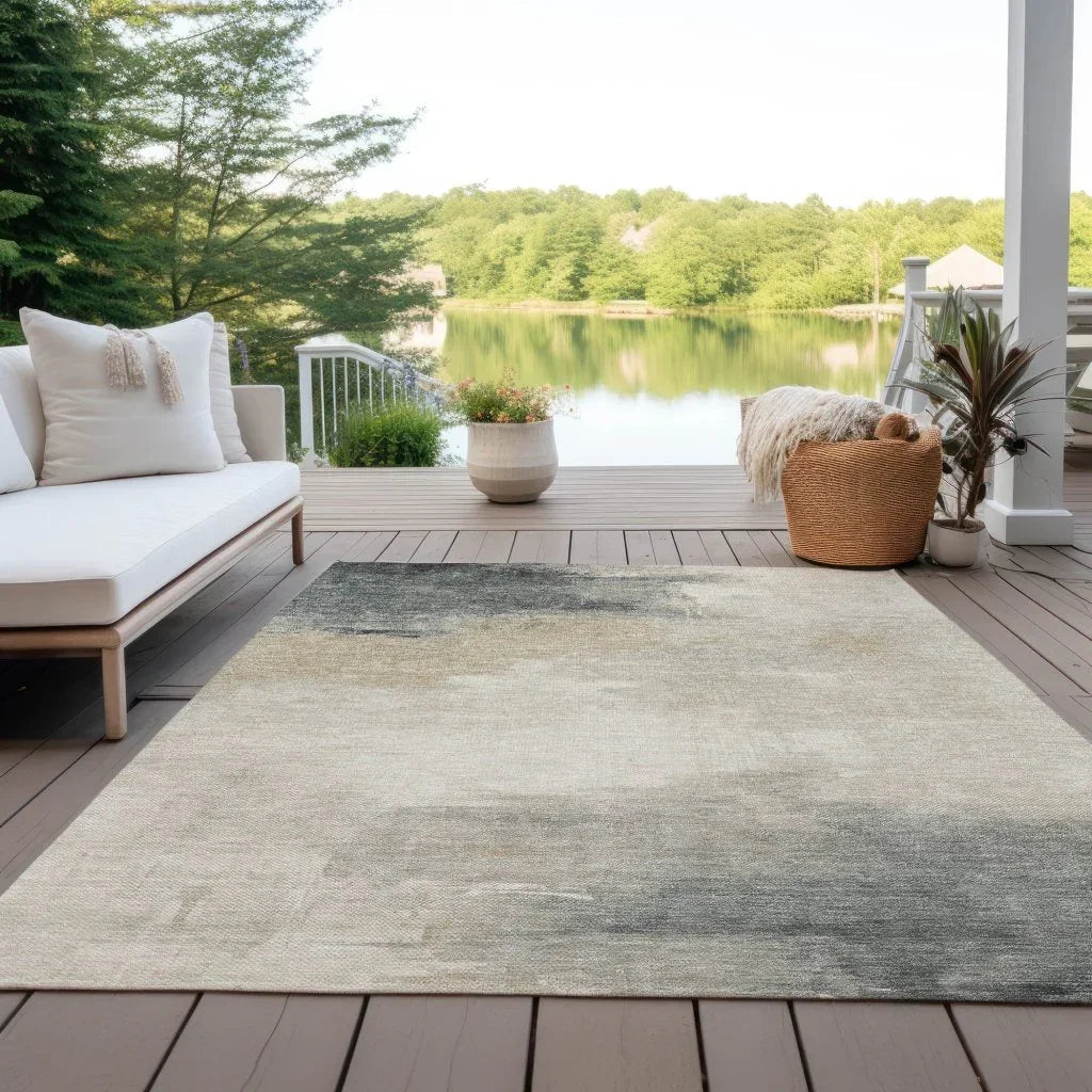 LOOMLAN Rugs Aelora Brown Washable Indoor-Outdoor Rug
