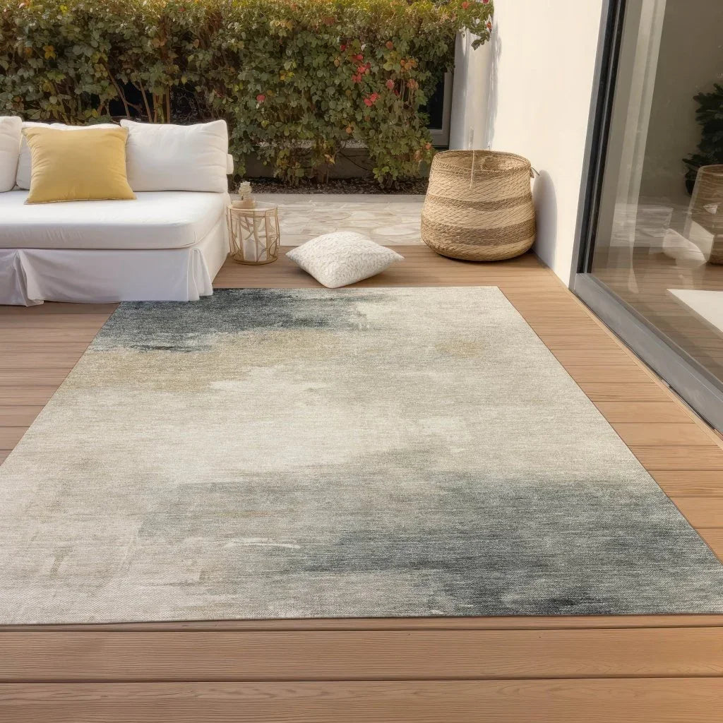 LOOMLAN Rugs Aelora Brown Washable Indoor-Outdoor Rug