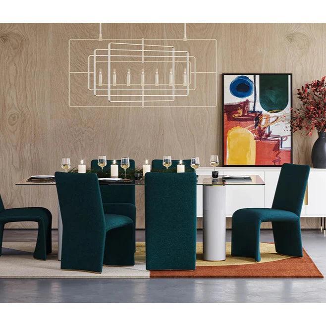 Aemond Dining Table 86.5" Glass Concrete Base-Dining Tables-SUNPAN-LOOMLAN