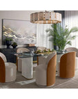 SUNPAN Aemond Dining Table 86.5" Glass Concrete Base