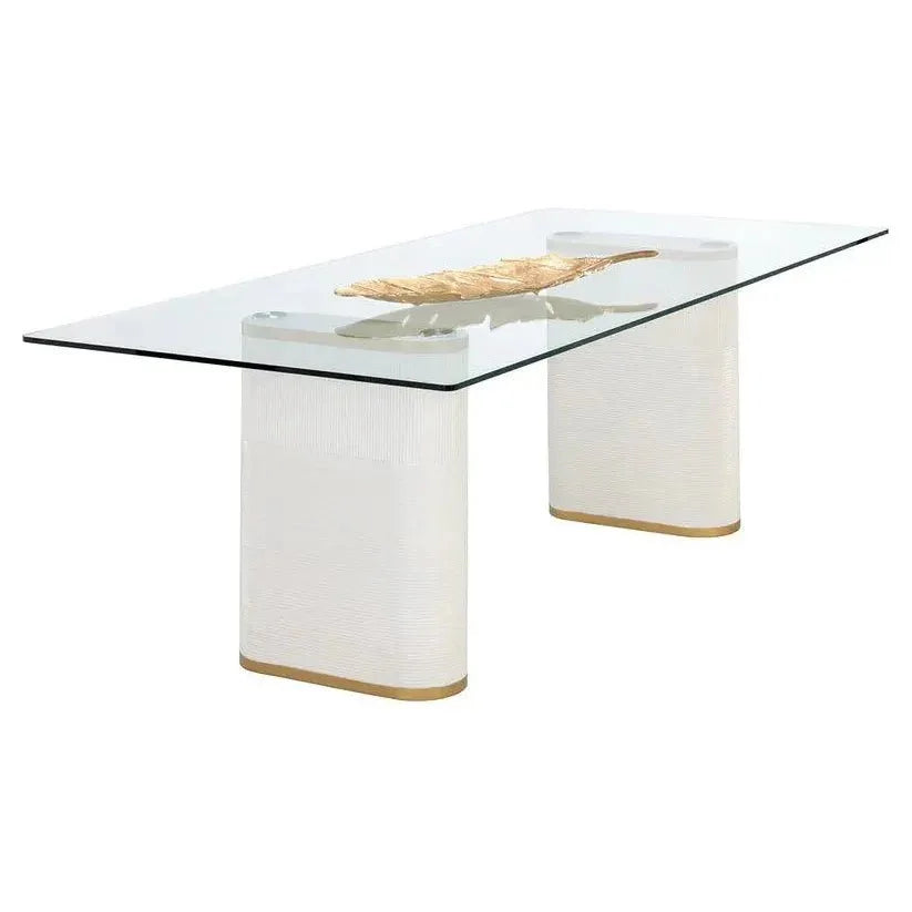 Aemond Dining Table 86.5" Glass Concrete Base-Dining Tables-SUNPAN-LOOMLAN