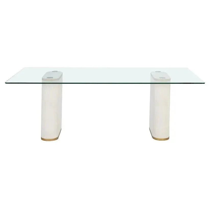 Aemond Dining Table 86.5" Glass Concrete Base-Dining Tables-SUNPAN-LOOMLAN