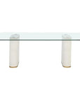 SUNPAN Aemond Dining Table 86.5" Glass Concrete Base