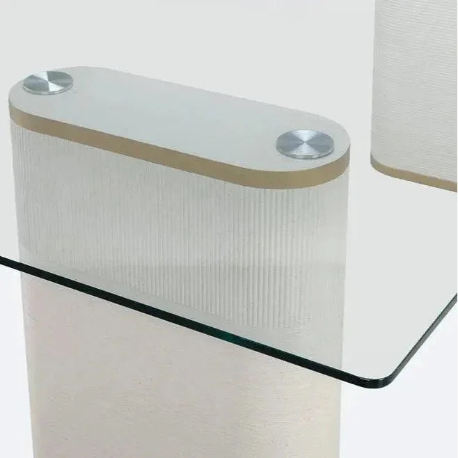 SUNPAN Aemond Dining Table 86.5" Glass Concrete Base