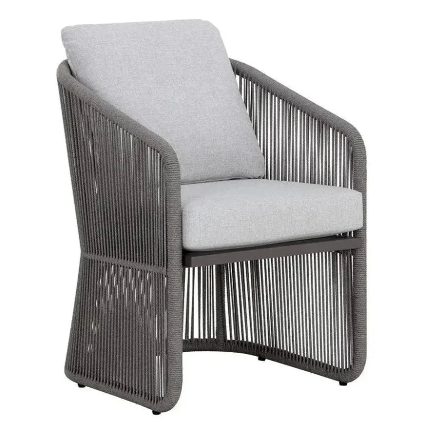 Allariz Fabric Outdoor Dining Armchair-Outdoor Dining Chairs-SUNPAN-Gracebay Light Grey-LOOMLAN