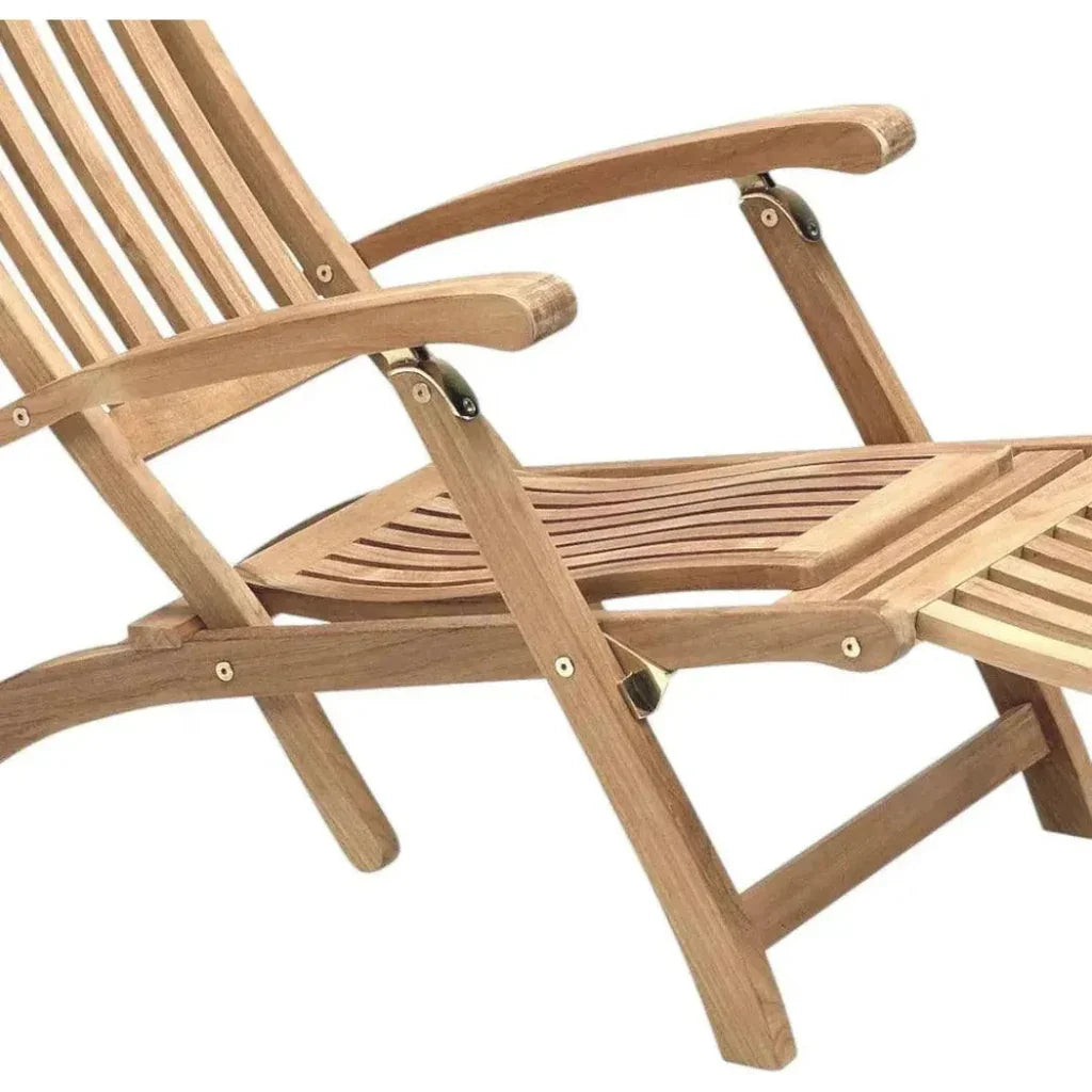 HiTeak Anders Teak Folding Chair Lounge Sunbrella Cushion