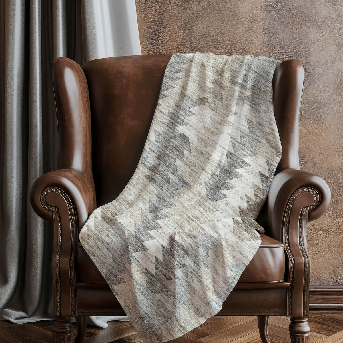 Addison Rugs Angled Checks Taupe Washable Indoor-Outdoor Rug