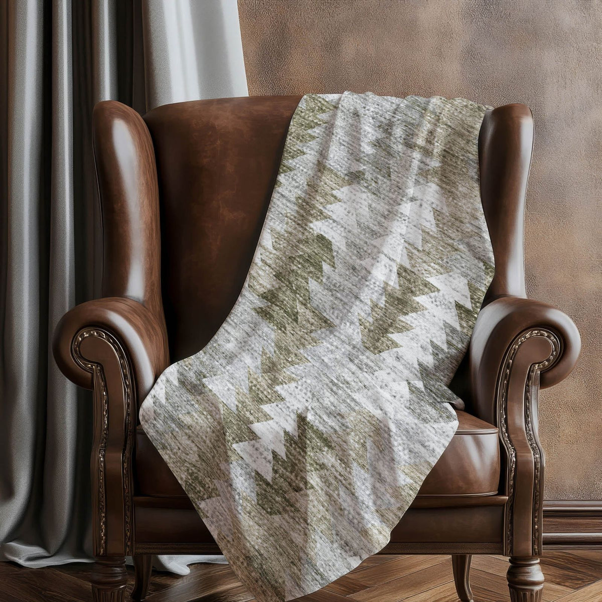 Addison Rugs Angled Checks Brown Washable Indoor-Outdoor Rug