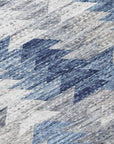 Addison Rugs Angled Checks Blue Washable Indoor-Outdoor Rug