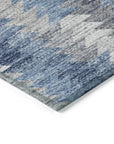 Addison Rugs Angled Checks Blue Washable Indoor-Outdoor Rug