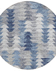 Addison Rugs Angled Checks Blue Washable Indoor-Outdoor Rug