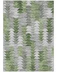 Addison Rugs Angled Checks Green Washable Indoor-Outdoor Rug