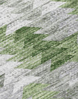 Addison Rugs Angled Checks Green Washable Indoor-Outdoor Rug