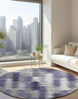 Addison Rugs Angled Checks Purple Washable Indoor-Outdoor Rug