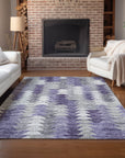 Addison Rugs Angled Checks Purple Washable Indoor-Outdoor Rug