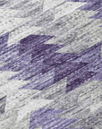 Addison Rugs Angled Checks Purple Washable Indoor-Outdoor Rug