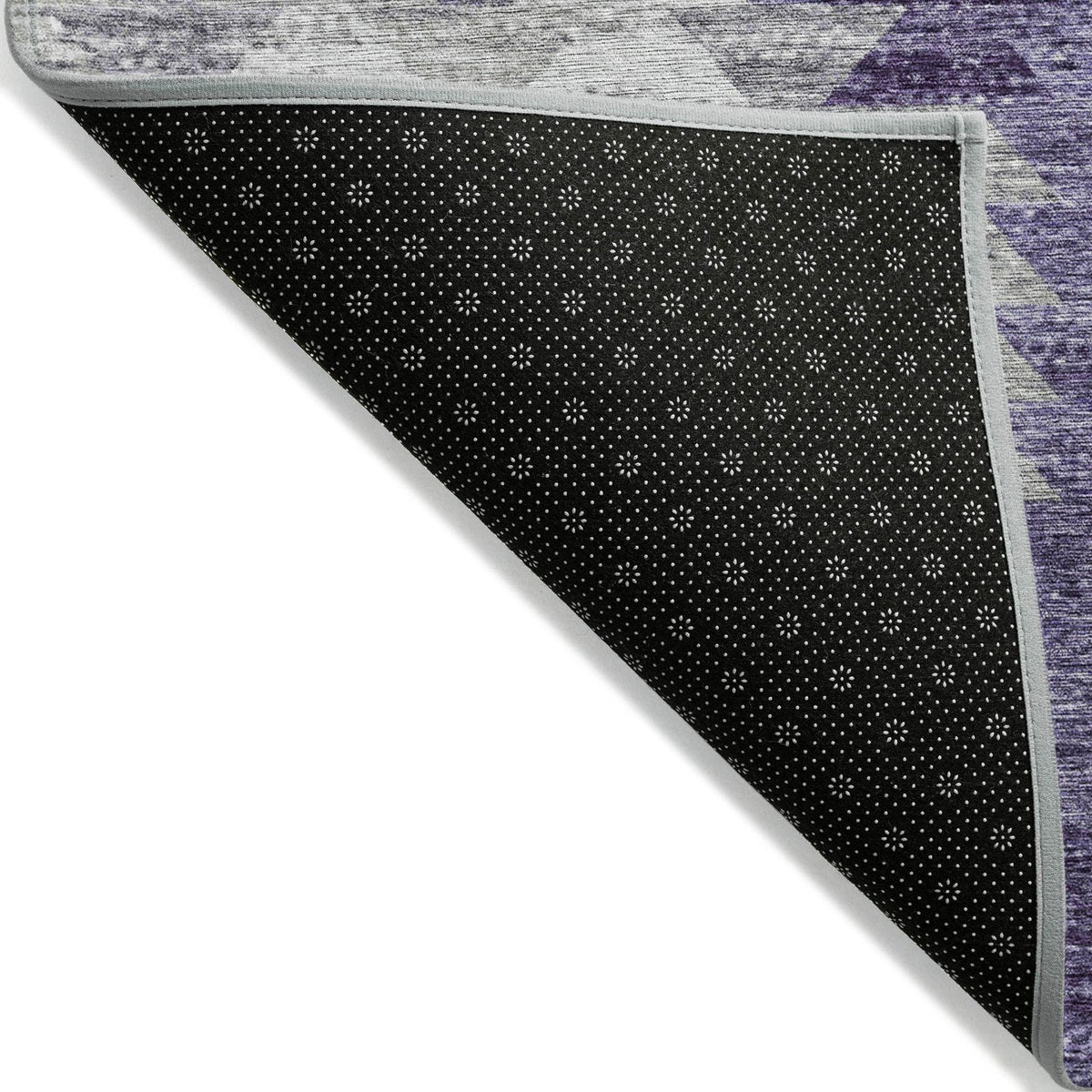 Addison Rugs Angled Checks Purple Washable Indoor-Outdoor Rug