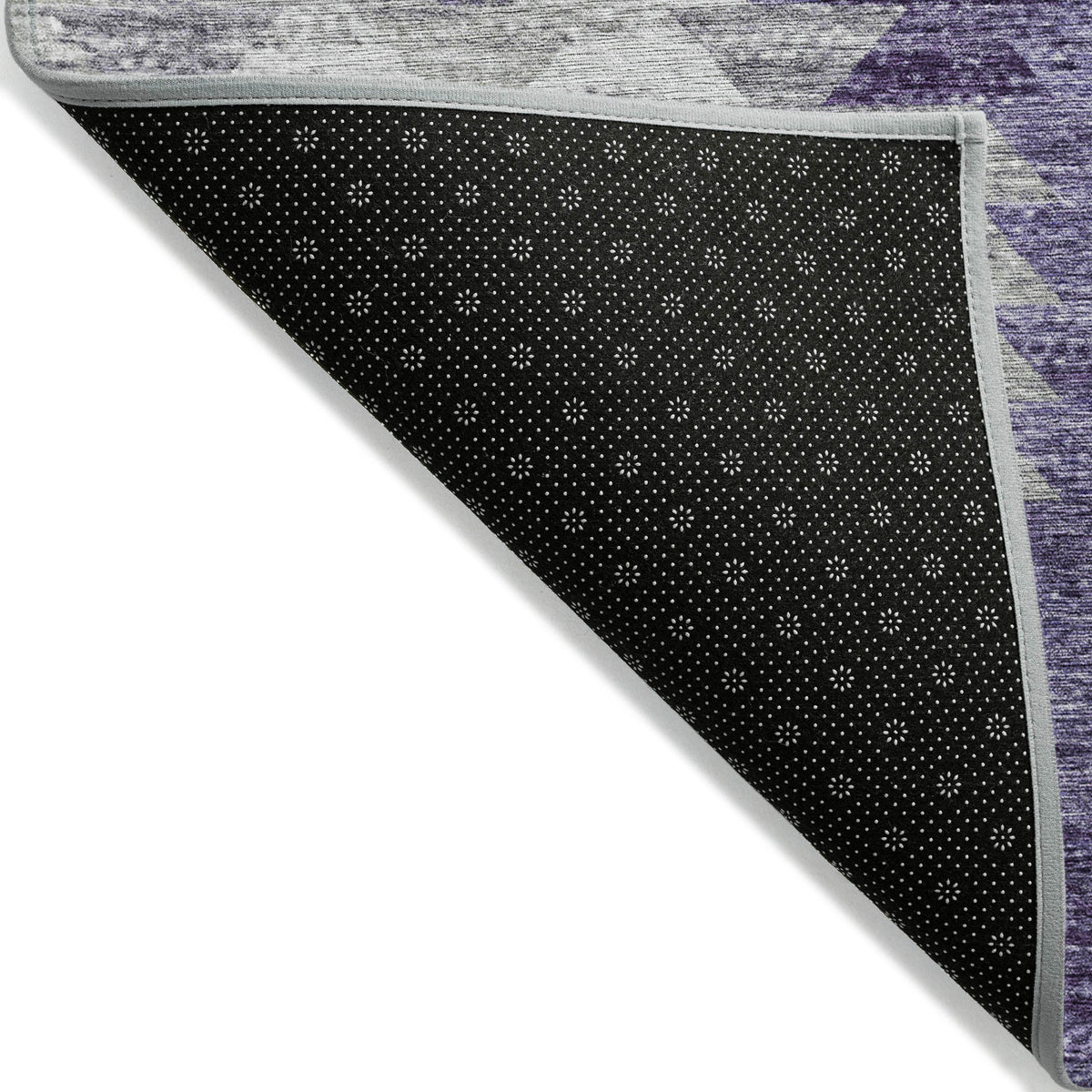 Addison Rugs Angled Checks Purple Washable Indoor-Outdoor Rug