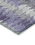 Addison Rugs Angled Checks Purple Washable Indoor-Outdoor Rug