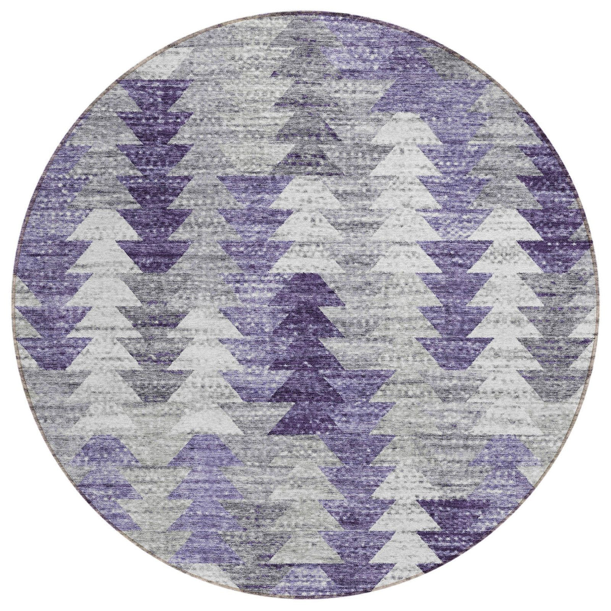 Addison Rugs Angled Checks Purple Washable Indoor-Outdoor Rug